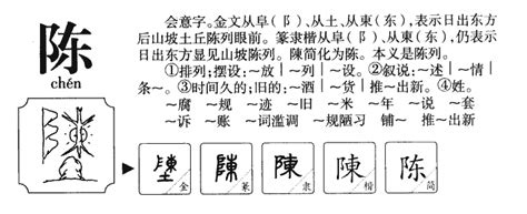 陳字五行屬性|陈的姓氏五行是